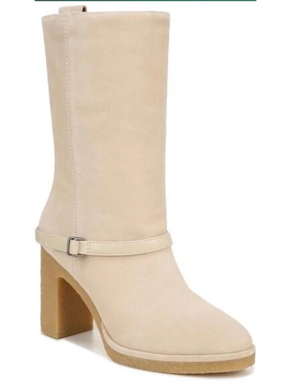 FRANCO SARTO PAXTON MID CALF SUEDE BOOTS IN ECRU 7.5 8 9 - Picture 1 of 7